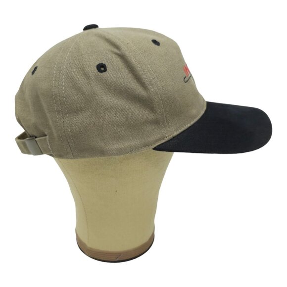 Inter Pac Embroidered Logo Tuck Strap Cap Trucker Baseball Hat Taupe Black - Picture 11 of 13